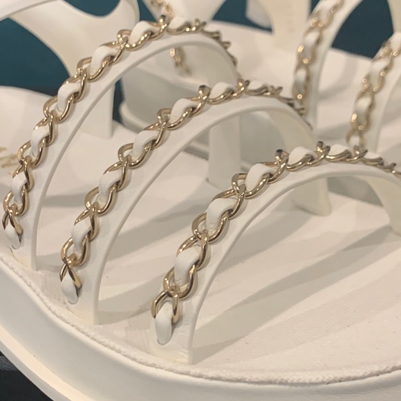 SOLD-Chanel Sandals Size 39 - Picture 4 of 6